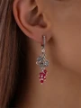 Серьги из серебра с корундом 3014