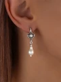 Серьги из серебра с барочным жемчугом 3016