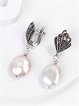 Серьги из серебра с барочным жемчугом 3017