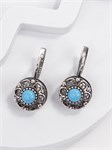 Серьги из серебра с бирюзой 3019