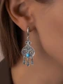 Серьги из серебра с бирюзой и филигранью 2776