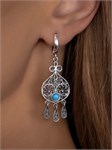 Серьги из серебра с бирюзой и филигранью 2776 - фото 8333