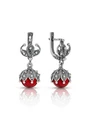 Серьги из серебра с кораллом 2064