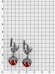 Серьги из серебра с кораллом 2064