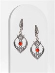 Серьги из серебра с сердоликом 2806