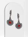Серьги из серебра с сердоликом 2809