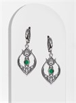 Серьги из серебра с хризопразом 2804