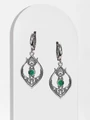 Серьги из серебра с хризопразом 2804