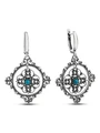Серьги из серебра с бирюзой бохо 2334