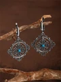 Серьги из серебра с бирюзой бохо 2334