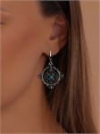 Серьги из серебра с бирюзой бохо 2334 - фото 8711
