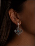 Серьги из серебра с бирюзой бохо 2334 Серьги из серебра с бирюзой бохо 2334