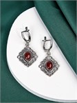 Серьги из серебра с сердоликом 2332