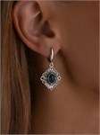 Серьги из серебра с хризопразом 2798