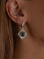 Серьги из серебра с хризопразом 2798