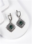 Серьги из серебра с хризопразом 2798