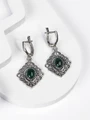 Серьги из серебра с хризопразом 2798