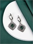 Серьги из серебра с хризопразом 2798