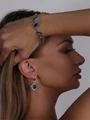 Серьги из серебра с агатом 2336