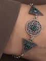 Браслет из серебра с хризопразом 2836