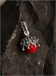 Кулон из серебра с кораллом 2319