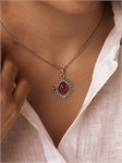Кулон из серебра с сердоликом 2940