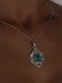 Кулон из серебра с хризопразом 2941