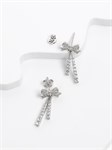 Серьги гвоздики из серебра с бантиками 2909
