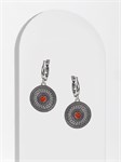 Серьги из серебра с сердоликом 2878