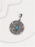 Кулон из серебра с бирюзой 2968