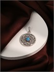 Кулон из серебра с бирюзой 3027